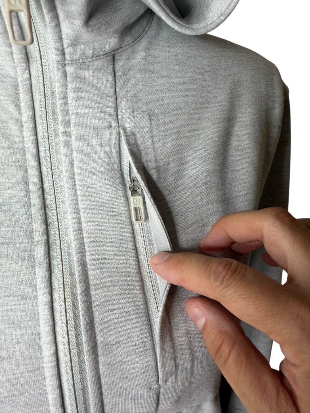 Lululemon City Sweat Full Zip Hoodie Men’s S Heathered Ultra Light Grey - Picture 7 of 15